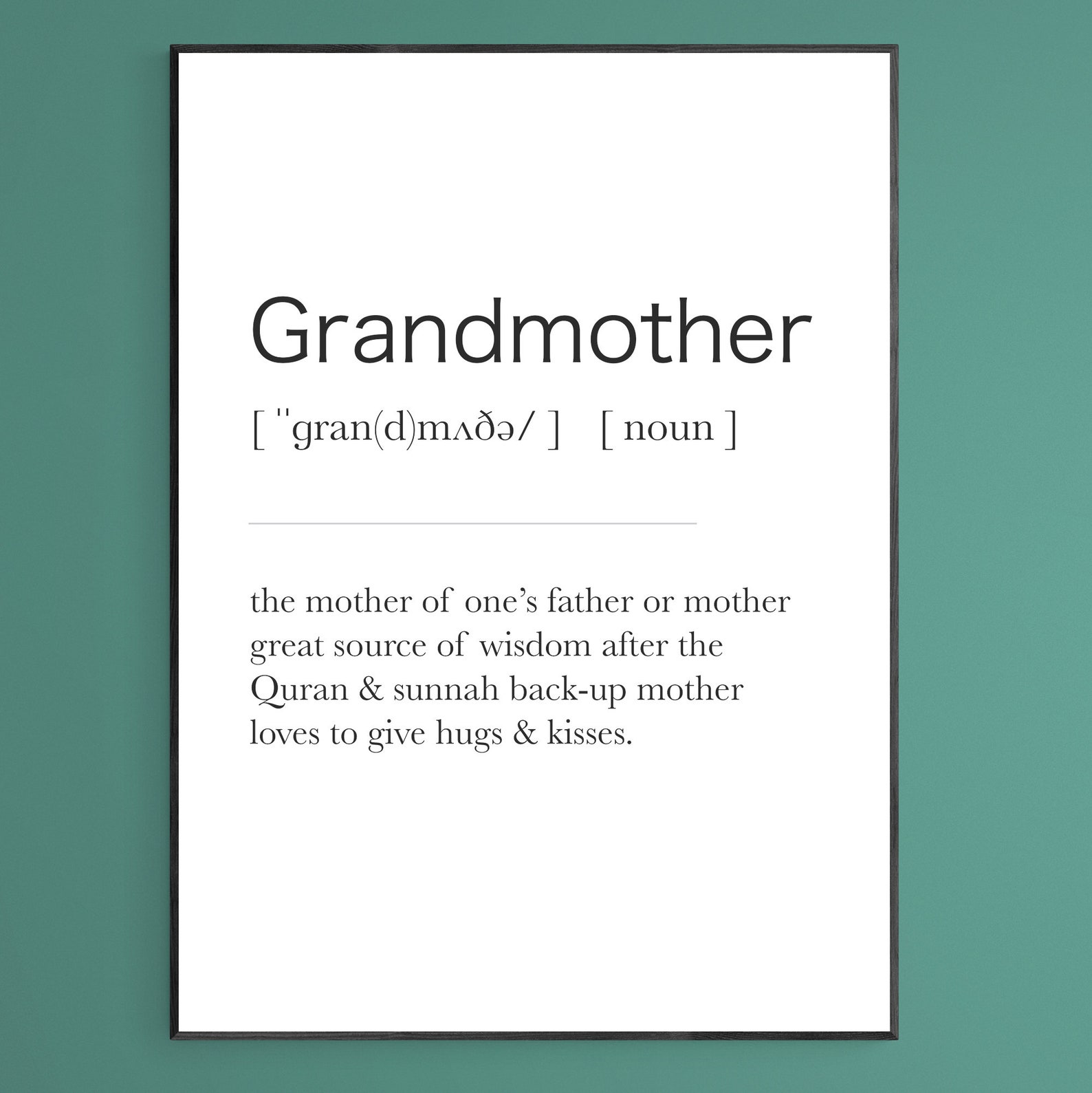 Grandmother Definition Print Poster Quote Wallart Gift Wall Etsy