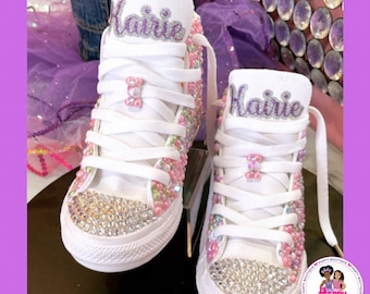 FREE GIFT w/purchase - Sparkle & Shine with Bedazzled Rhinestone and Pearl Multicolored Converse! *Great For Birthday Gifts!