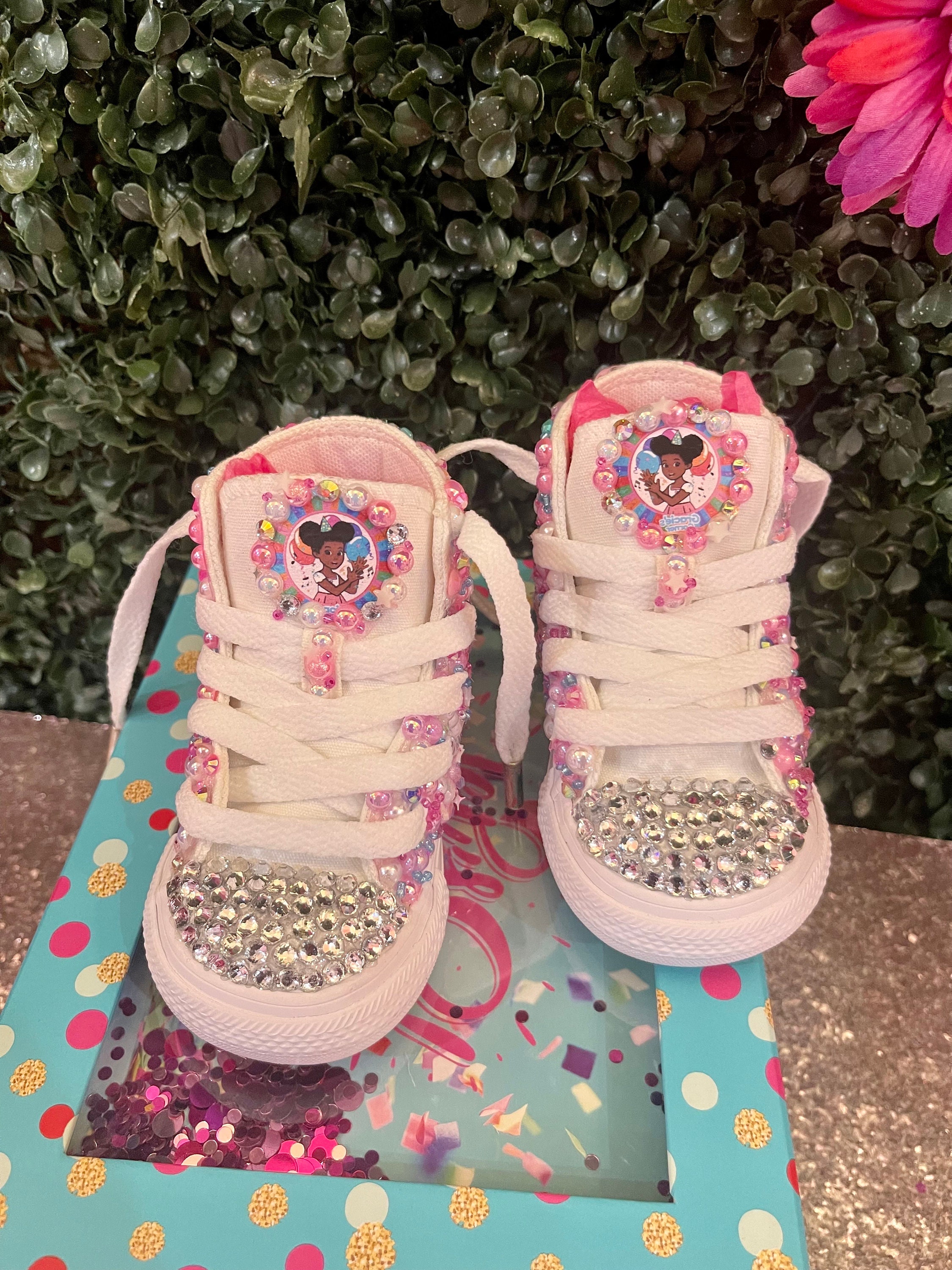 FREE GIFT W/purchase Gracies Corner Bedazzled Converse ,sparkling