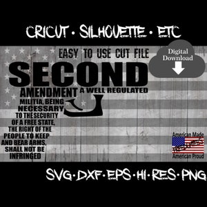 2nd Amendment Svg, Second Amendment Svg, Word art, Cricut, Silhouette, Vector, Easy to Use, Digital Download, Svg, Dxf, Eps, Png, Cut File