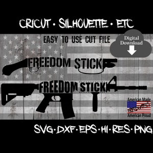 2nd Amendment Svg, Freedom Stick, Rifle, Shotgun, Cricut, Silhouette, Vector, Easy to Use, Digital Download, Svg, Dxf, Eps, Png, Cut File
