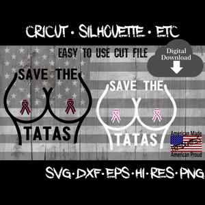 Breast Cancer Svg, Save The Tatas, Cancer Awareness, Fight Like A Girl, Vector,  Easy to Use, Digital Download, Svg, Dxf, Eps, Png, Cut File
