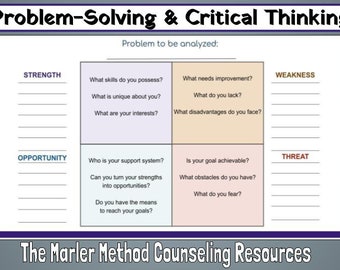 Problem Solving & Critical Thinking 101  Worksheet for Pre-teens and Teens (SWOT)