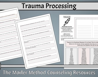 Trauma Processing Worksheet, CBT Mindfulness Healing (PDF)