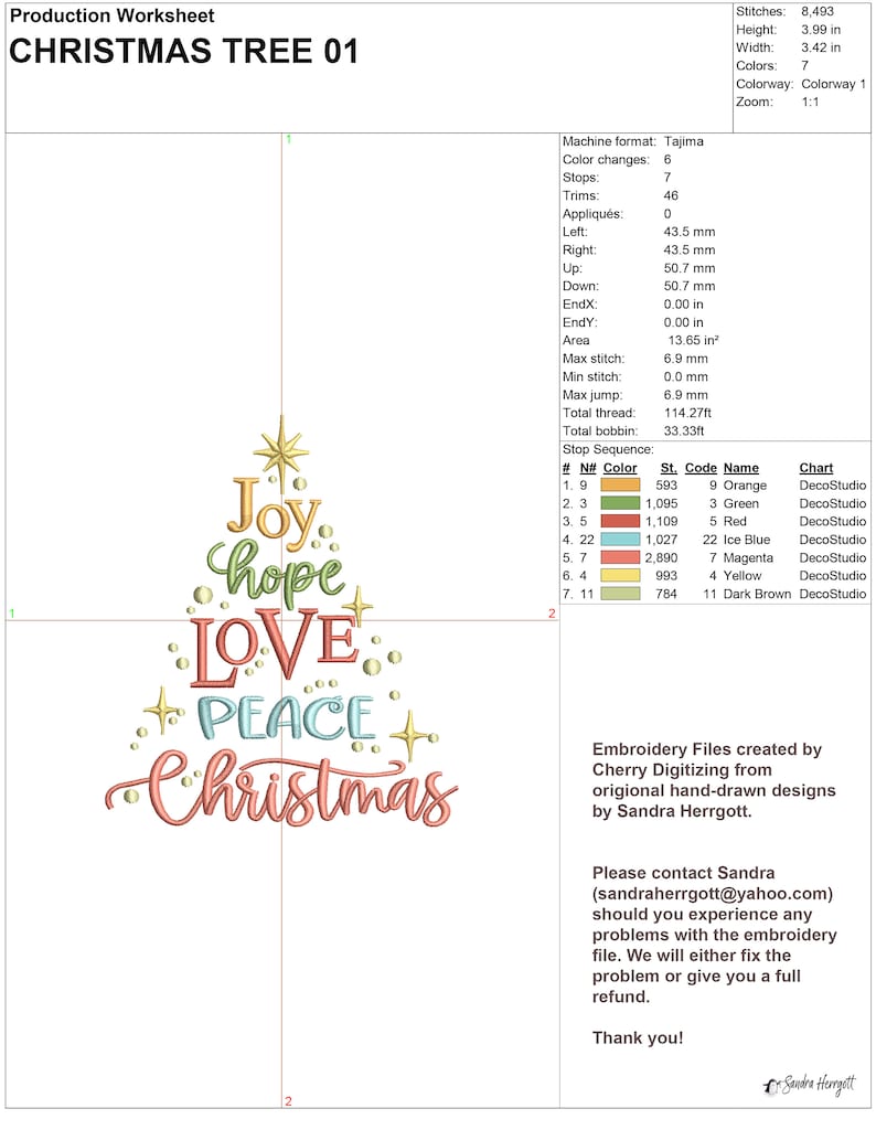 May include: A Christmas-themed embroidery design featuring the words "Joy, Hope, Love, Peace, Christmas" in various colors. The design includes star accents and is presented on a white background. The height is 3.99 inches.