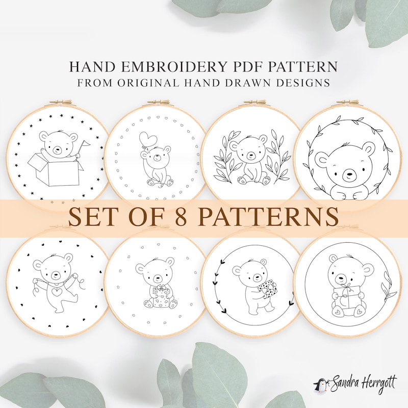 Bear Hand Embroidery - Etsy
