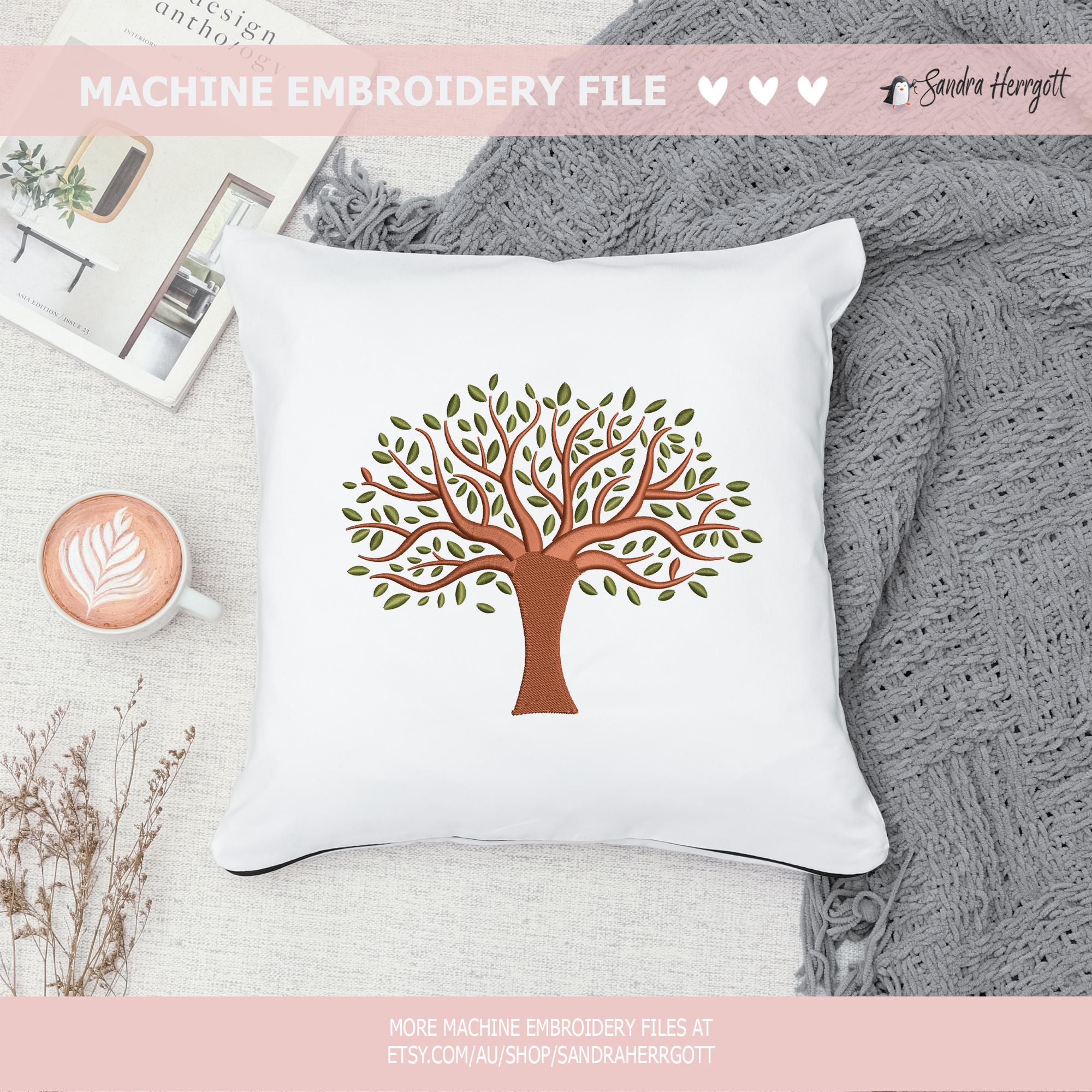 Oak Tree Machine Embroidery Design Pattern File, Pretty Botanical Plant ...