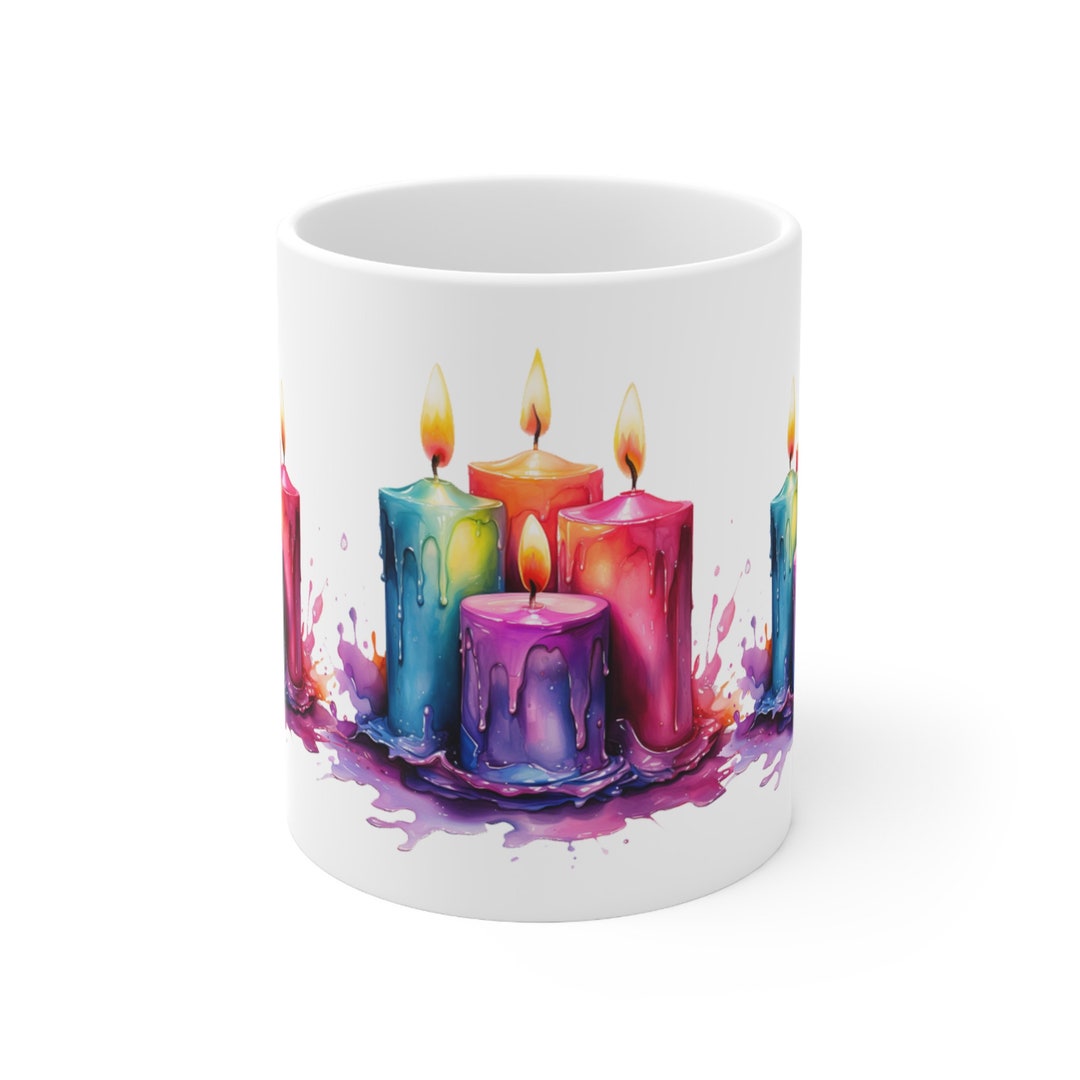 Birthday Candles Mug 11oz Ceramic Mug Birthday Candle Gift Birthday