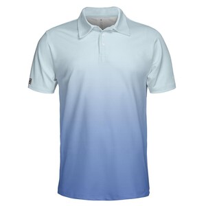 Blue and white tropical golf polo shirt unisex