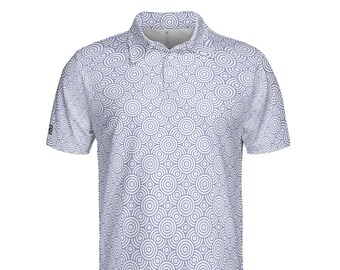 Blue Circle Pattern Polo shirt unisex