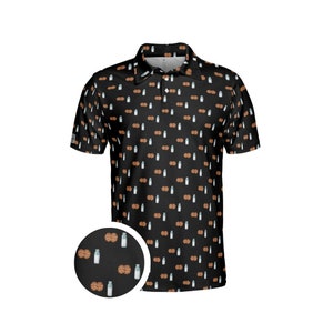 Milk and Cookies Black White Blue golf polo shirt unisex