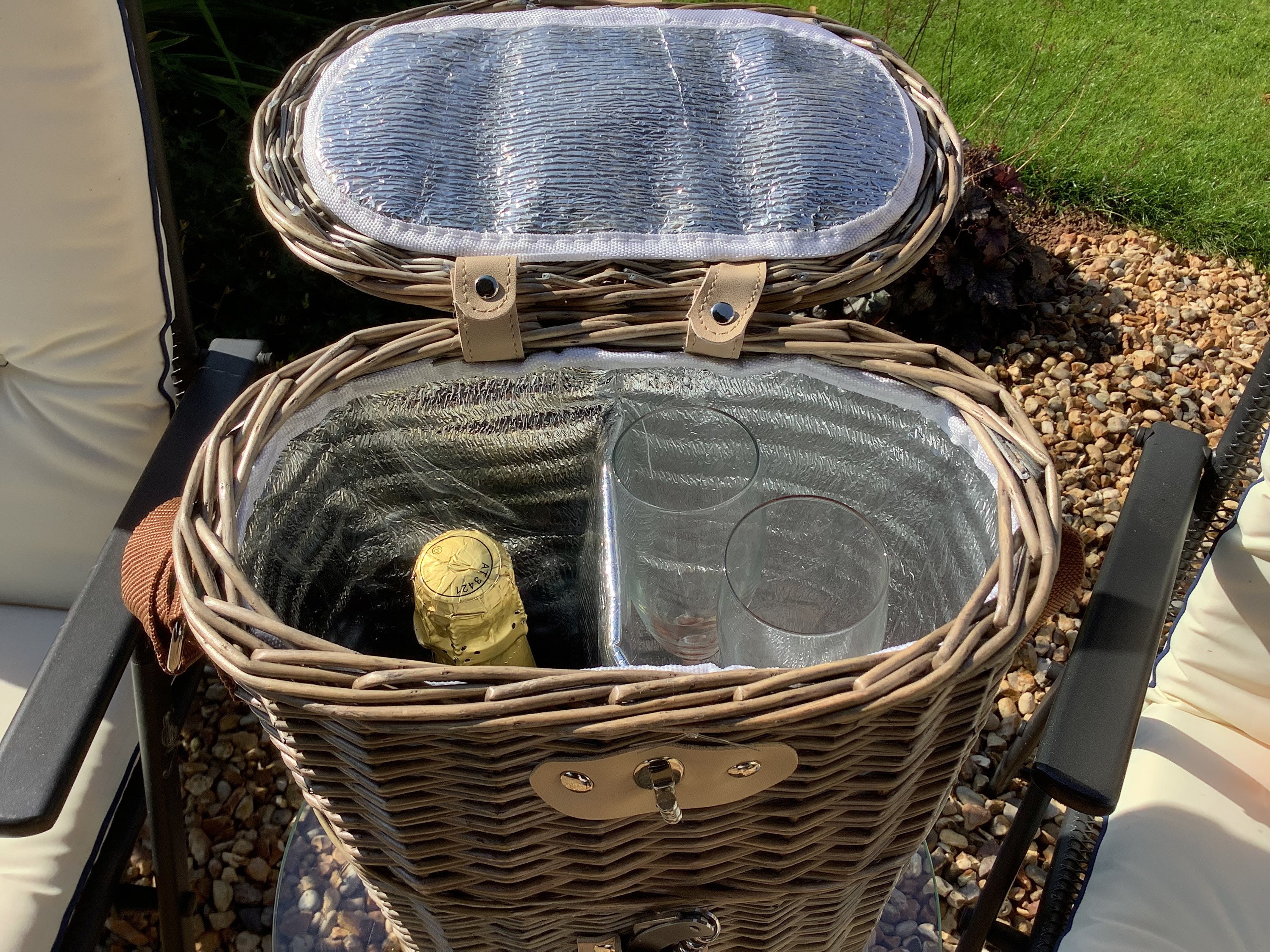 2 Wine Bottle Insulated Chiller Cooler Carrier in Wicker Etsy