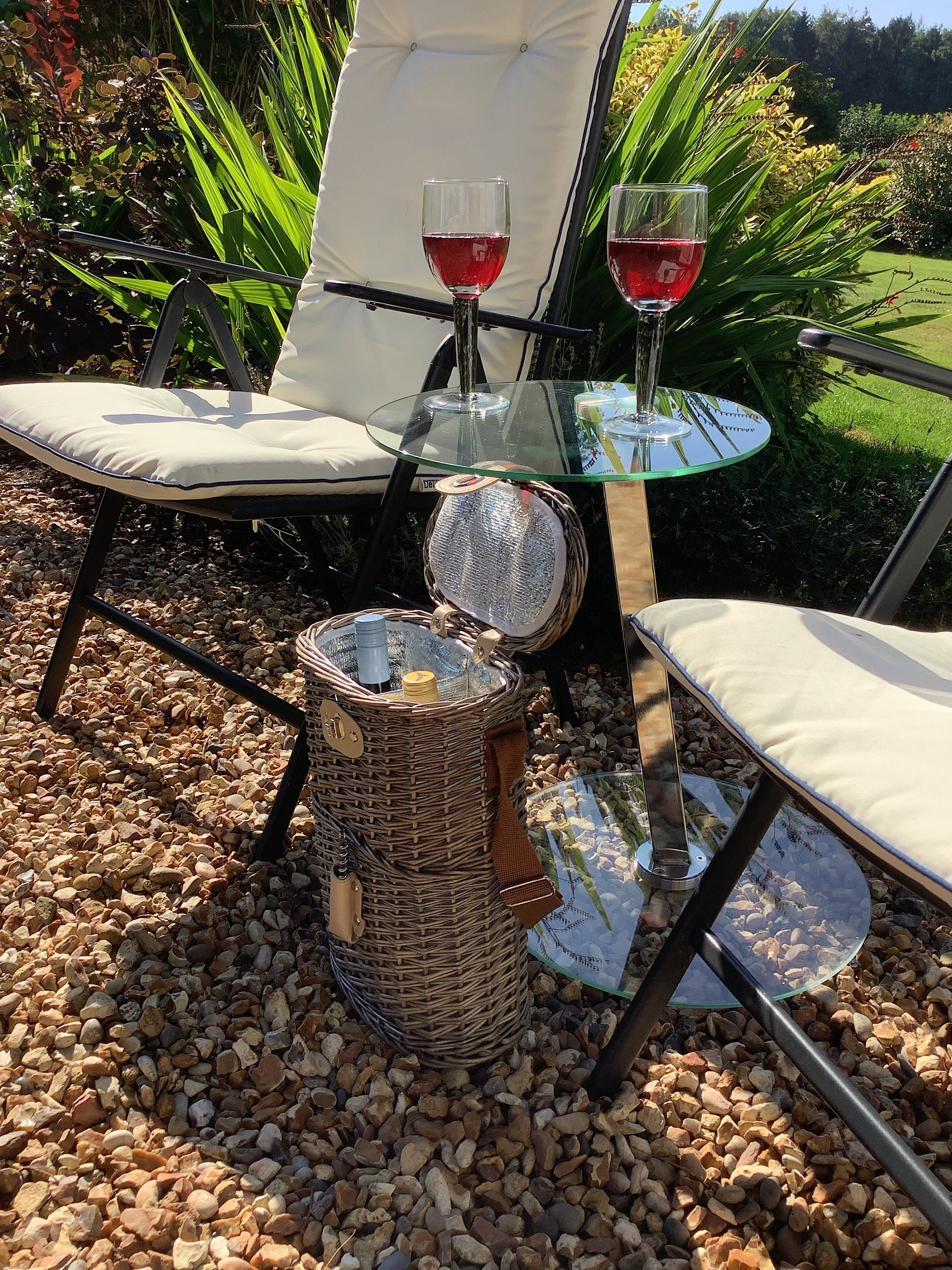 2 Wine Bottle Insulated Chiller Cooler Carrier in Wicker Etsy