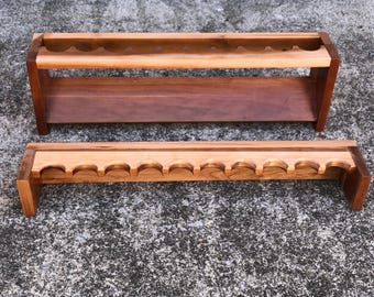 Handcrafted Cherry Wood Fishing Rod Rack: Rustic Angler Storage