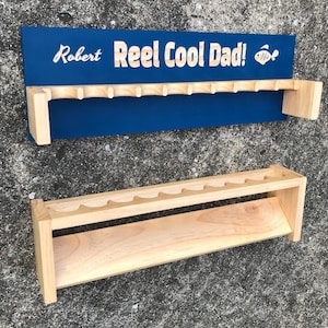 Personalized Fishing Rod Rack | Personal Decorative Sign | Fishing Gift | Mancave or Garage