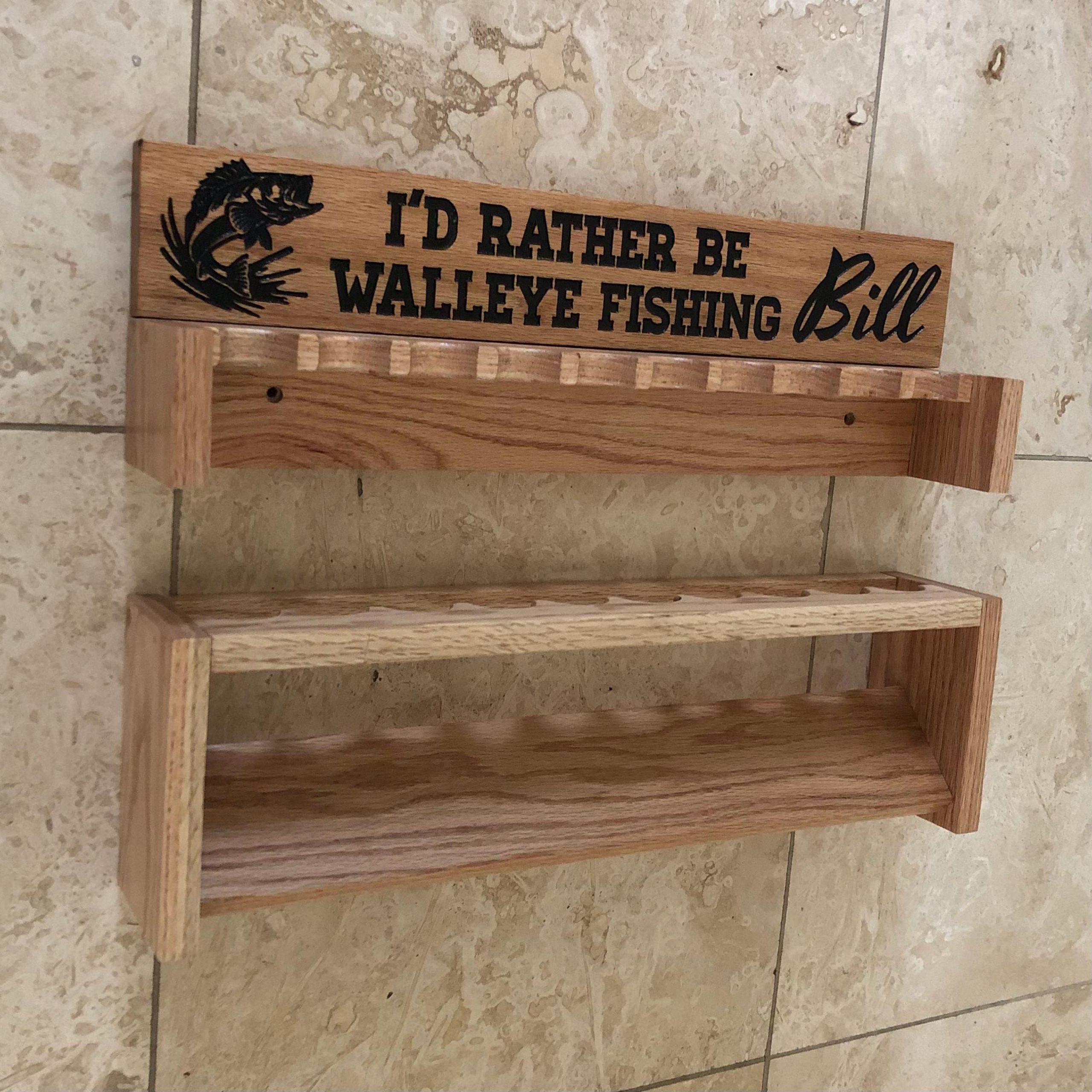 Custom Rod Storage Personalized Wooden Fishing Rod Rack: Wall Mounted 5-rod Storage - Etsy