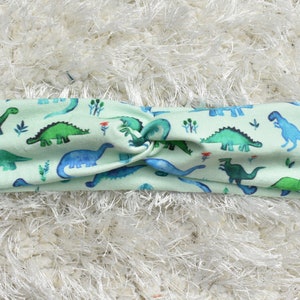Blau und Grün Dino Soft Knit Twist Stirnband