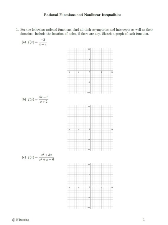 Polynomial and Rational Functions Worksheet Packet for General Study and Homeschooling (Answers Included) | Math Worksheets