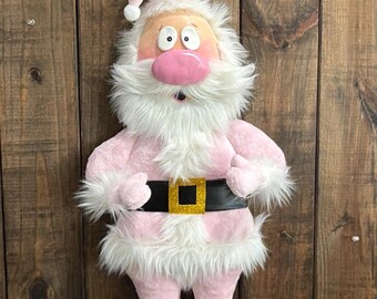 Full Body Medium Santa Claus Wreath Attachment, Christmas Decor Santa, Pink Santa, Santa Claus, Pink Nose Santa, Pink Whimsical Santa Claus