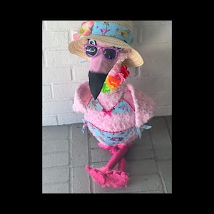 XL Flamingo Glam Wreath Attachment, Summer Flamingo Wreath Attachment, Flamingo In A Bikini,XL Summer Swag Attachment, Fun Flamingo
