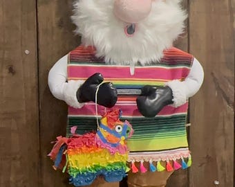 XL Mexican Santa Claus Wreath Attachment , Mexican Christmas Decor, Mexican Santa, Feliz Navidad Decor, Santa Claus Wreath Attachment