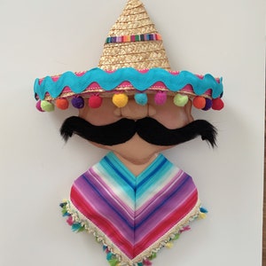 Poncho, Poncho Wreath attachment, Cinco de Mayo decor, Fiesta Decor, Front door decor, Mexican Heritage, Mexican Party