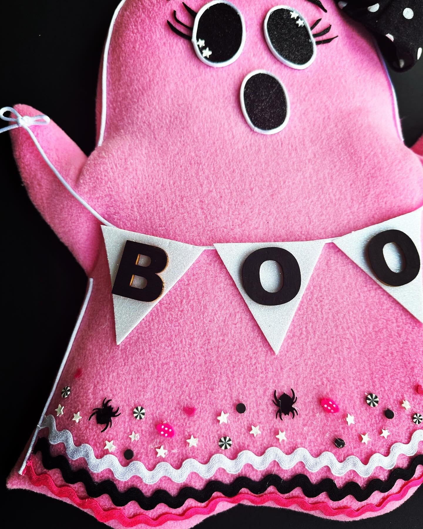 Boo Pink Ghost Halloween Attachment, Wreath Attachment Halloween ...