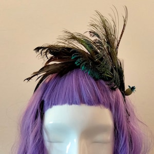Peacock feather headpiece