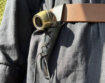 Pipe with adjustable Leather Holster/ Holder.