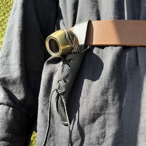 Pipe with adjustable Leather Holster/ Holder.