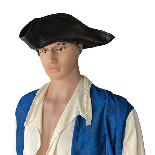 Leather Pirate Hat PIRATE HAT BUCCANEER Tricorn Hat For Halloween Pirate Theme E 677225