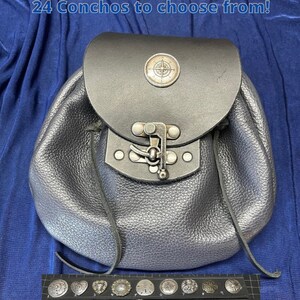 Large Blue-Grey and Black Pouch | Pirate, Renaissance, LARP Bag | Cosplay, Medieval Fashion