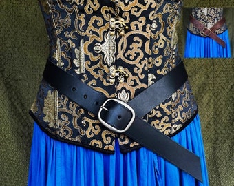 1.5 inch Leather Corset Belt | Pirate, Renaissance, Medieval Belt | Multiple Colors Available