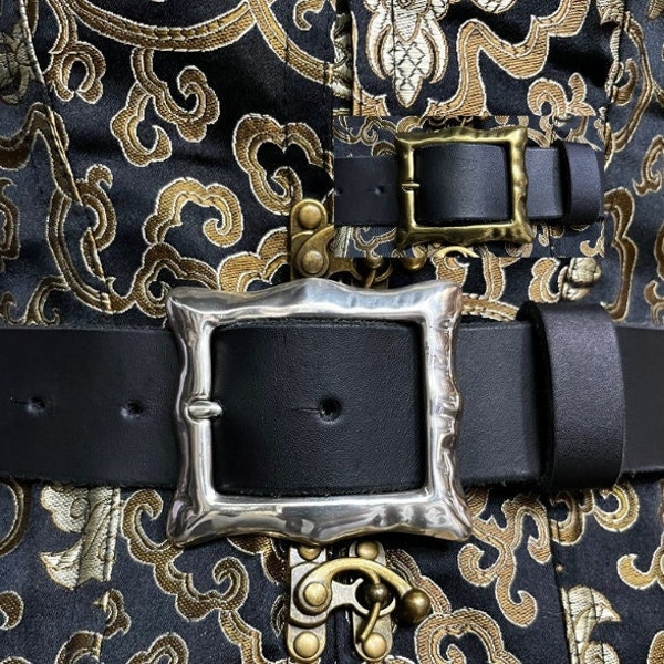 1.5 inch Leather Hammered Belt | Pirate, Renaissance, Medieval Belt | LARP Cosplay