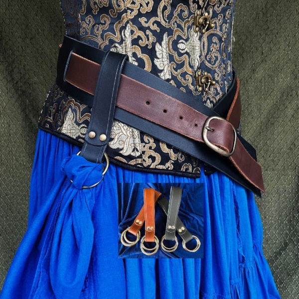 One Pair of Leather Skirt Hikes Renaissance, Pirate, Steampunk Skirt Rings, Skirt Chasers.