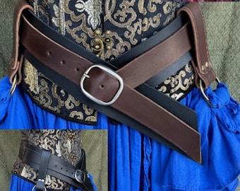 Leather Corset Belt | Pirate, Renaissance, Medieval Belt | Multiple Colors Available