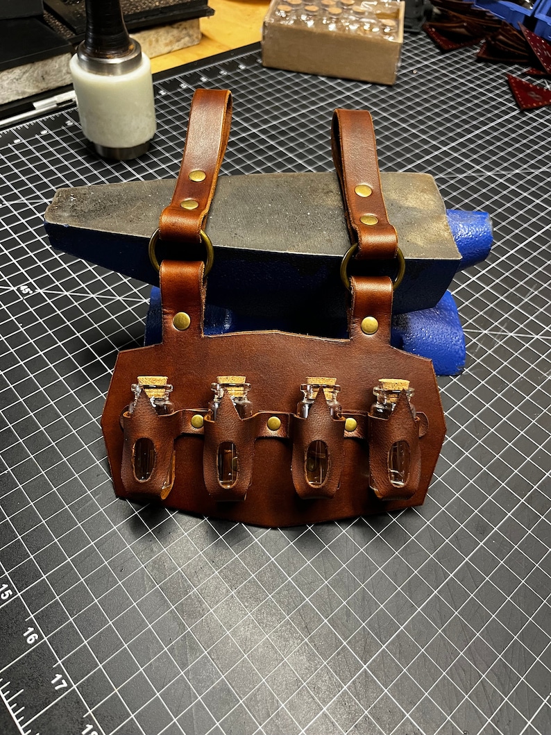 Leather Belt Potion Bottles and Holder for Alchemists Etsy