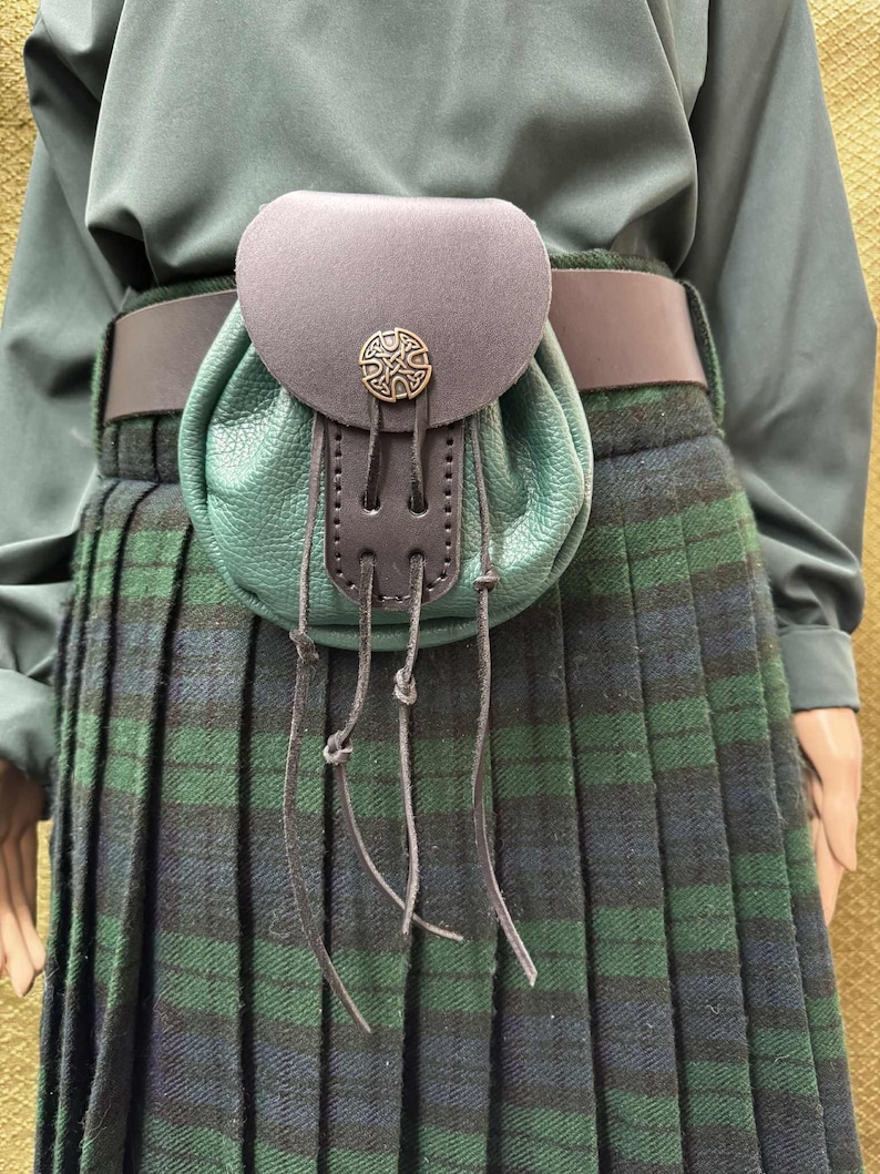 Leather Sporran Pouch | Celtic Pirate, Renaissance, LARP Bag | Cosplay, Medieval Fashion image 10
