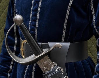 Adjustable Double buckle Leather Sword Frog: Renaissance Pirate Medieval Cosplay