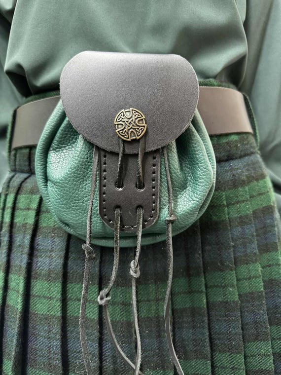 Leather Sporran Pouch | Celtic Pirate, Renaissance, LARP Bag | Cosplay, Medieval Fashion