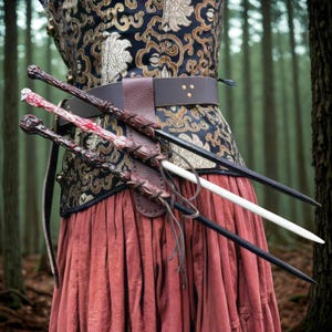 Funda de cuero ajustable para varita triple: LARP, Cosplay, Renacimiento