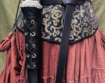 Adjustable Parasol/ Umbrella Leather Holster for Pirate, Renaissance, Steampunk, LARP, Cosplay, Gift