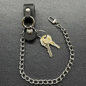 Biker wallet chain with leather belt loop