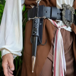 14" Medieval Dagger: Cosplay Short Sword with Leather Frog