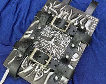 Caderno da Árvore da Vida e Coldre de Couro: Cosplay de Pirata Renascentista