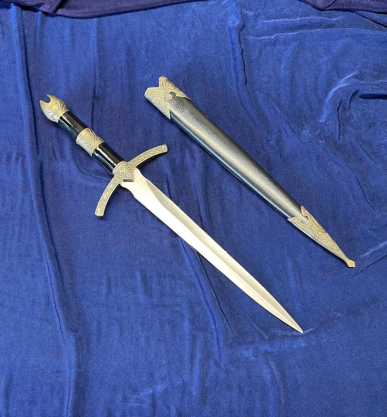 14 Bronze Dagger With Sheath and Leather Frog. Short Etsy