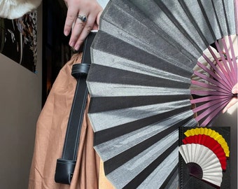 Folding Fan with Leather Holster: Renaissance Pirate Steampunk Accessory
