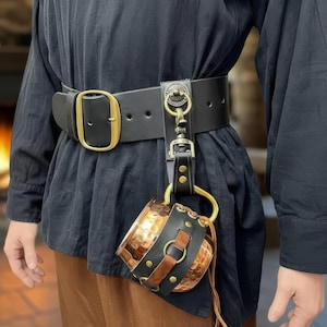 Ronde bierpul, houder voor mok kikkerriem | Accessoirehouder Renaissance, Piraat, Steampunk