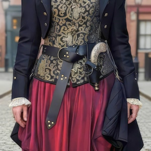 Steinschloss-Taschenpistole mit Lederhalfter: Renaissance Pirat Cosplay Requisite