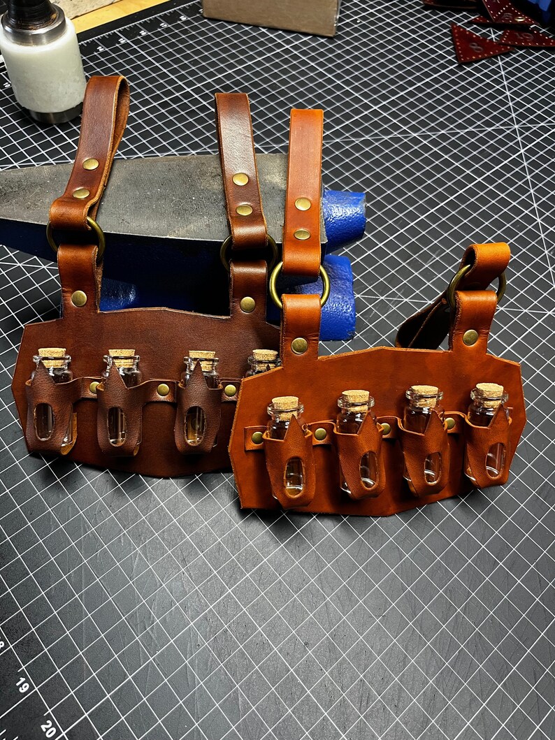Leather Belt Potion Bottles and Holder for Alchemists Etsy